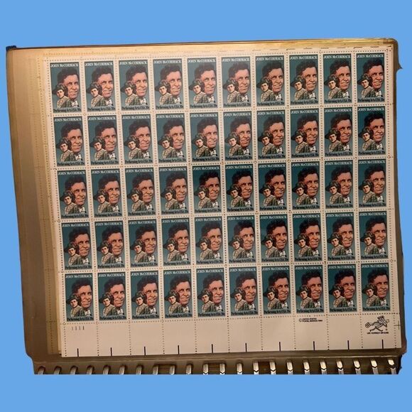 MNH 1984 John McCormack Performing Arts Sheet of 50 20c Stamps Scott #2090 - Picture 2 of 2
